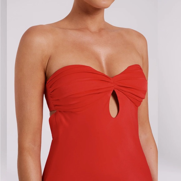 Meshki red long strapless dress NEW WITH TAGS - Picture 2 of 7